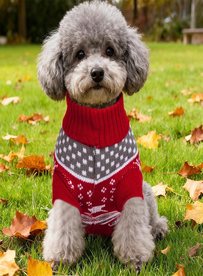 ishua Christmas Dog Sweaters & Dog Christmas Sweaters Pet - Cozy Warm Pet Clothes for Dogs & Cats, Nice for Indoor & Outdoor (Chest 15.75in-18.11in) - Image 4
